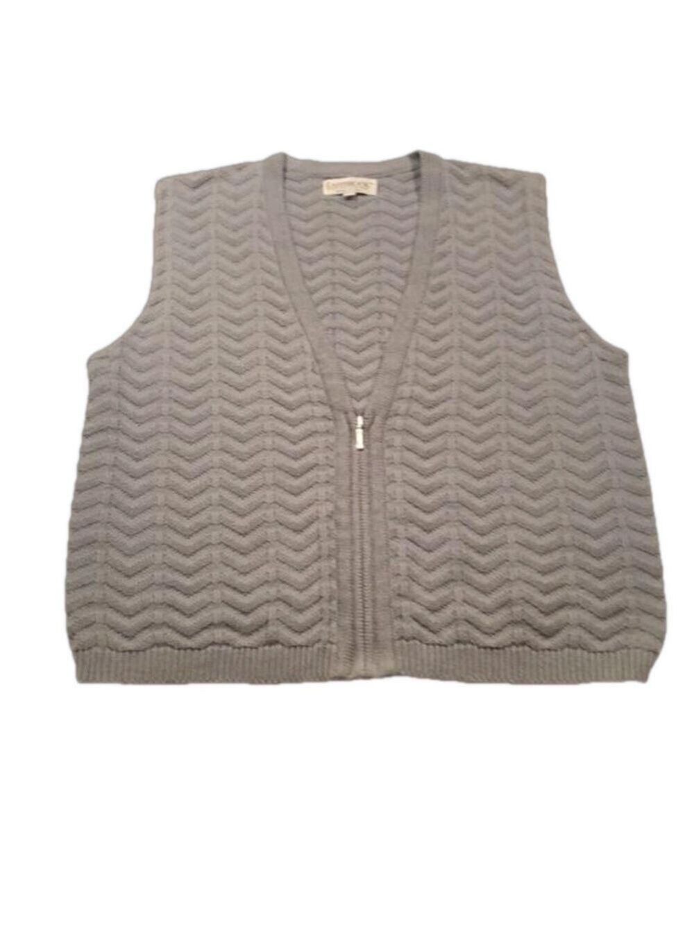 EASTBROOK Clothing Company Zip Front Gray Cable Knit Golf Vest Size M - Picture 7 of 9